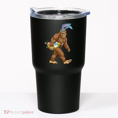 Funny Bigfoot Rabbit Carrying Eggs Yeti Easter Day  Wo Tumbler