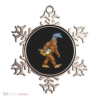 Funny Bigfoot Rabbit Carrying Eggs Yeti Easter Day  Wo Ornament