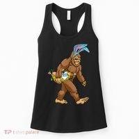 Funny Bigfoot Rabbit Carrying Eggs Yeti Easter Day  Wo Women's Tank Top thumb 0