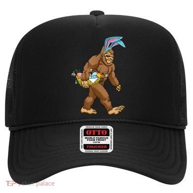 Funny Bigfoot Rabbit Carrying Eggs Yeti Easter Day  Wo Hat