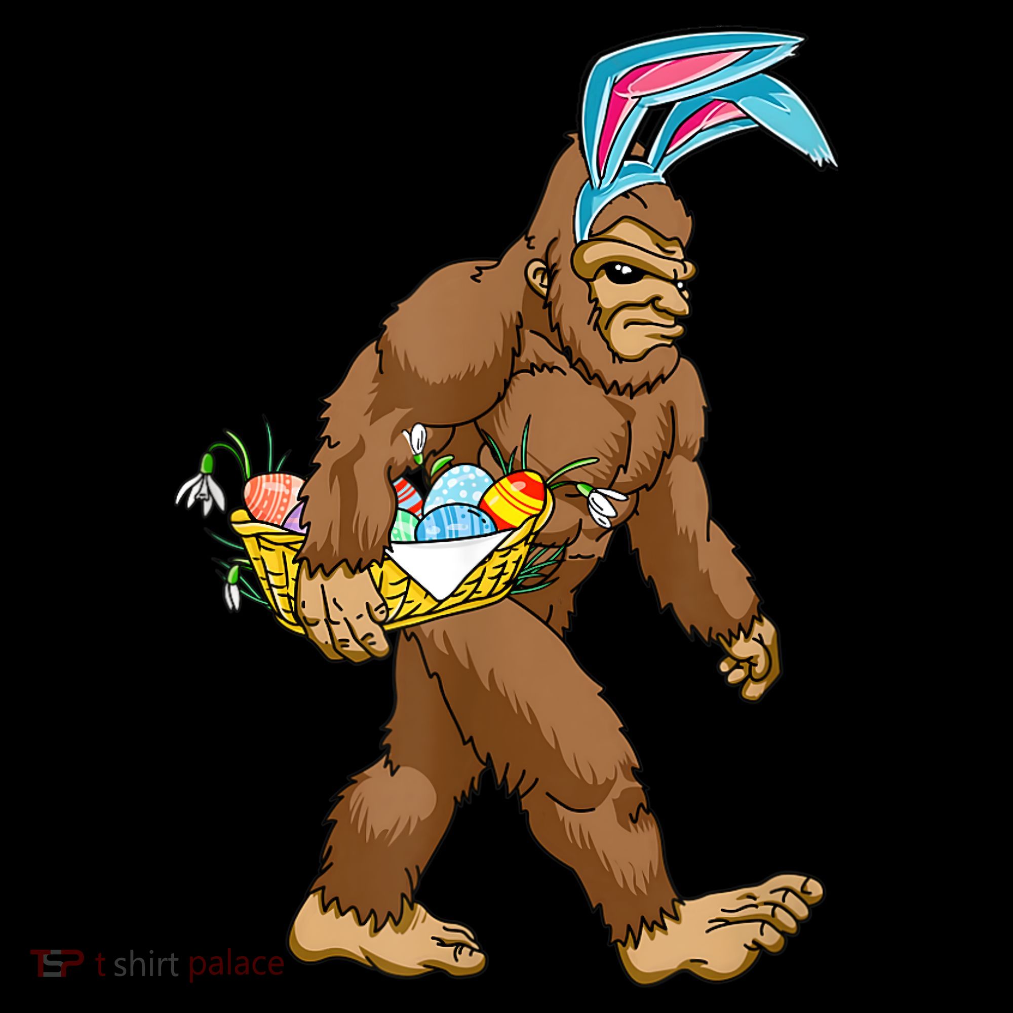 Funny Bigfoot Rabbit Carrying Eggs Yeti Easter Day  Wo Toddler Hoodie