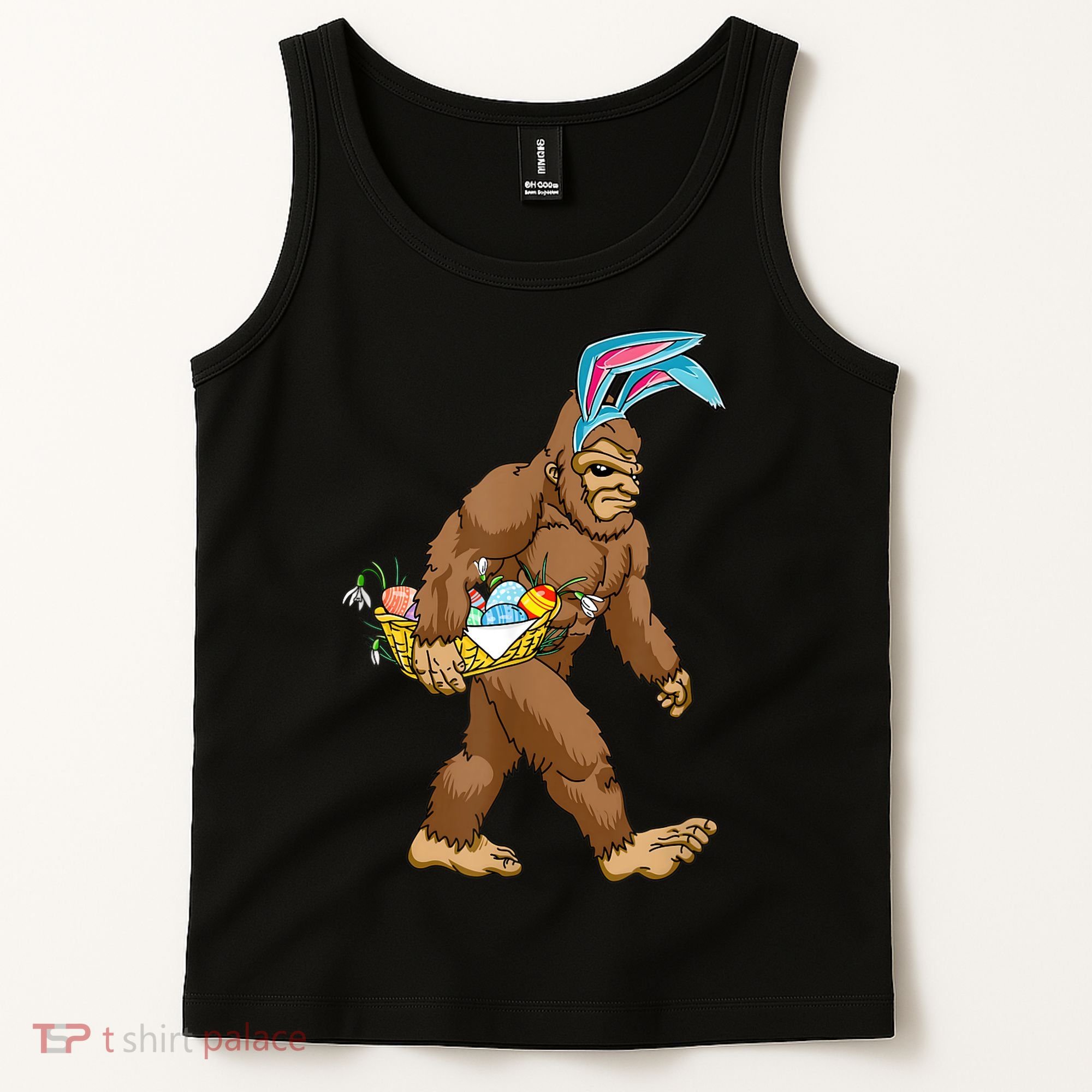 Funny Bigfoot Rabbit Carrying Eggs Yeti Easter Day  Wo Tank Top