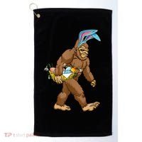 Funny Bigfoot Rabbit Carrying Eggs Yeti Easter Day  Wo Golf Towel thumb 0