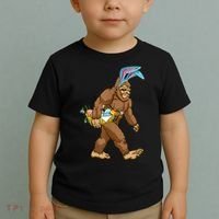 Funny Bigfoot Rabbit Carrying Eggs Yeti Easter Day  Wo Toddler T-Shirt thumb 2