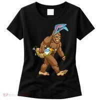 Funny Bigfoot Rabbit Carrying Eggs Yeti Easter Day  Wo Women's T-Shirt thumb 0