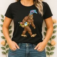 Funny Bigfoot Rabbit Carrying Eggs Yeti Easter Day  Wo Women's T-Shirt thumb 2