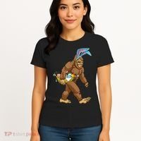 Funny Bigfoot Rabbit Carrying Eggs Yeti Easter Day  Wo Women's T-Shirt thumb 4