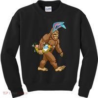 Funny Bigfoot Rabbit Carrying Eggs Yeti Easter Day  Wo Kids Sweatshirt thumb 0