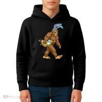Funny Bigfoot Rabbit Carrying Eggs Yeti Easter Day  Wo Kids Hoodie thumb 4