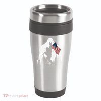 Funny Bigfoot Rock On Hold American Flag Sasquatch Believers 16oz Travel Tumbler thumb 0