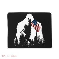 Funny Bigfoot Rock On Hold American Flag Sasquatch Believers Mousepad thumb 0
