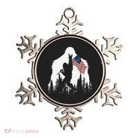 Funny Bigfoot Rock On Hold American Flag Sasquatch Believers Ornament thumb 0