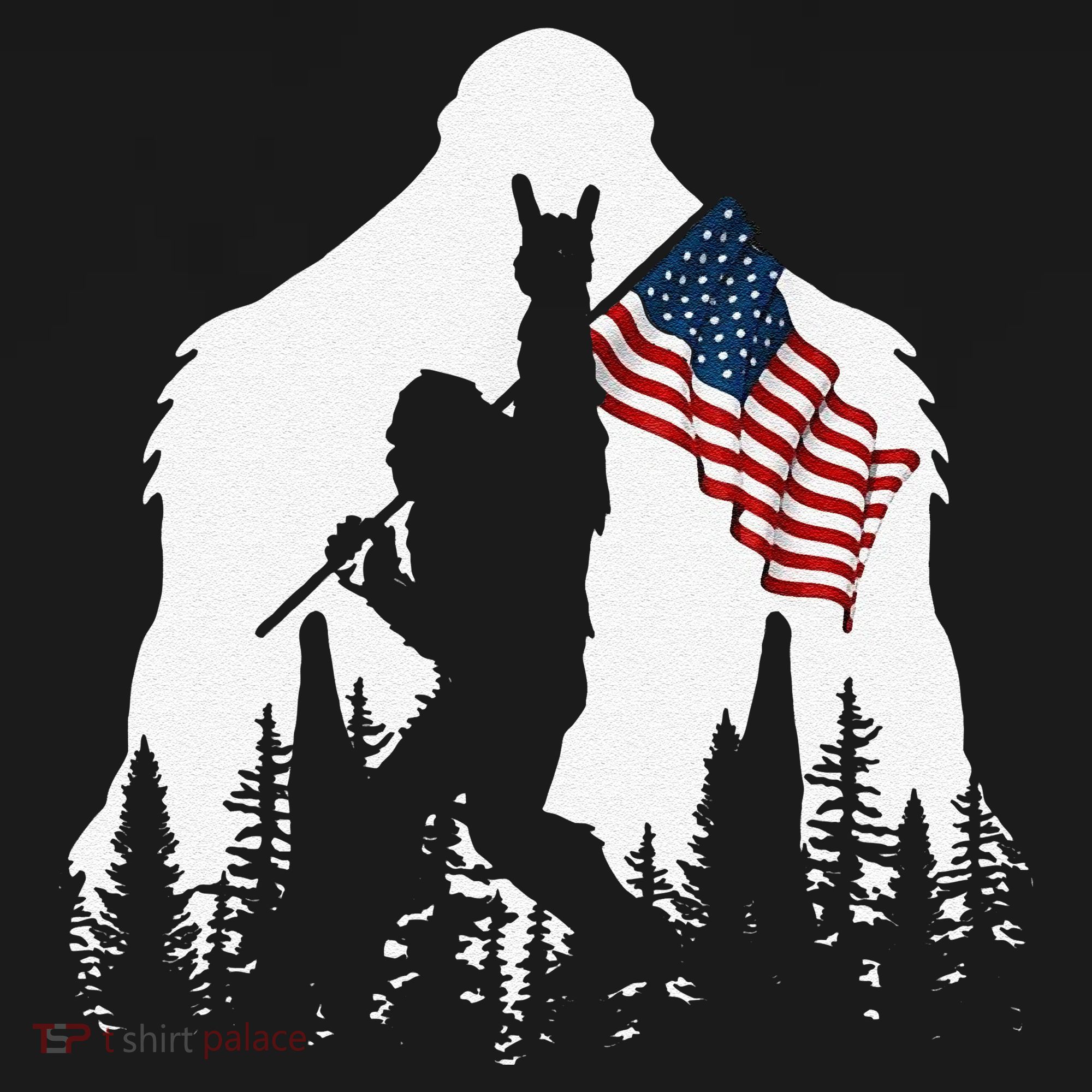 Funny Bigfoot Rock On Hold American Flag Sasquatch Believers Toddler Hoodie