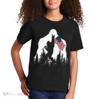Funny Bigfoot Rock On Hold American Flag Sasquatch Believers Kids T-Shirt thumb 2