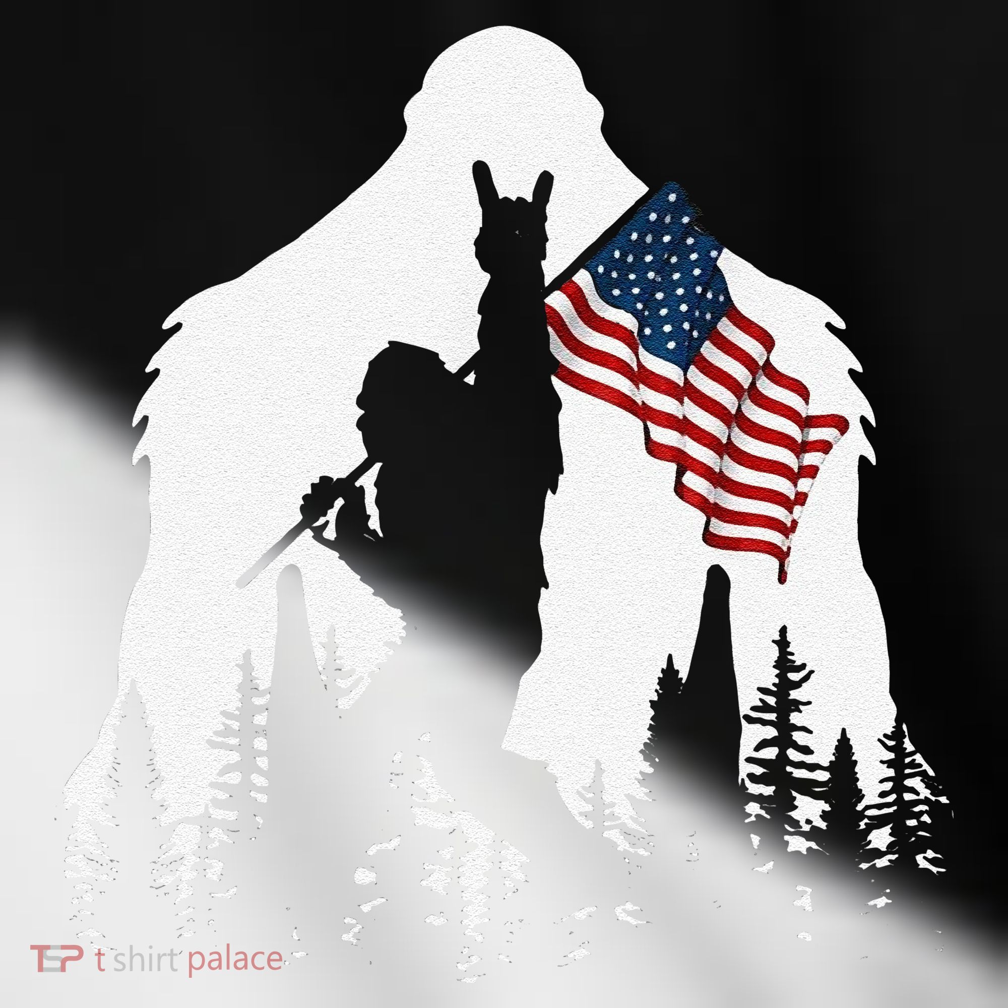 Funny Bigfoot Rock On Hold American Flag Sasquatch Believers Toddler Fine Jersey T-Shirt