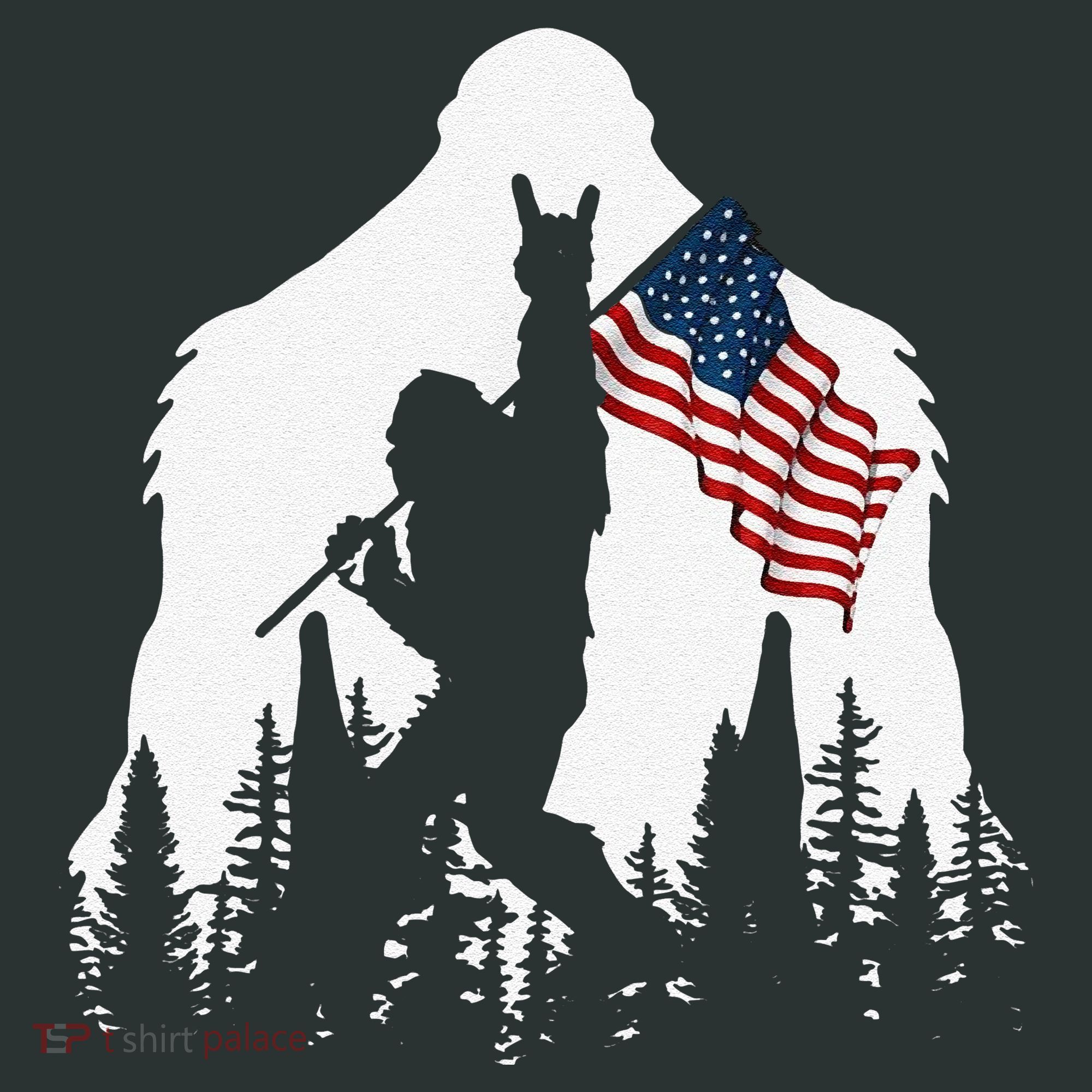 Funny Bigfoot Rock On Hold American Flag Sasquatch Believers Infant Baby Jersey Bodysuit