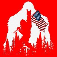 Funny Bigfoot Rock On Hold American Flag Sasquatch Believers Santa Hat thumb 1