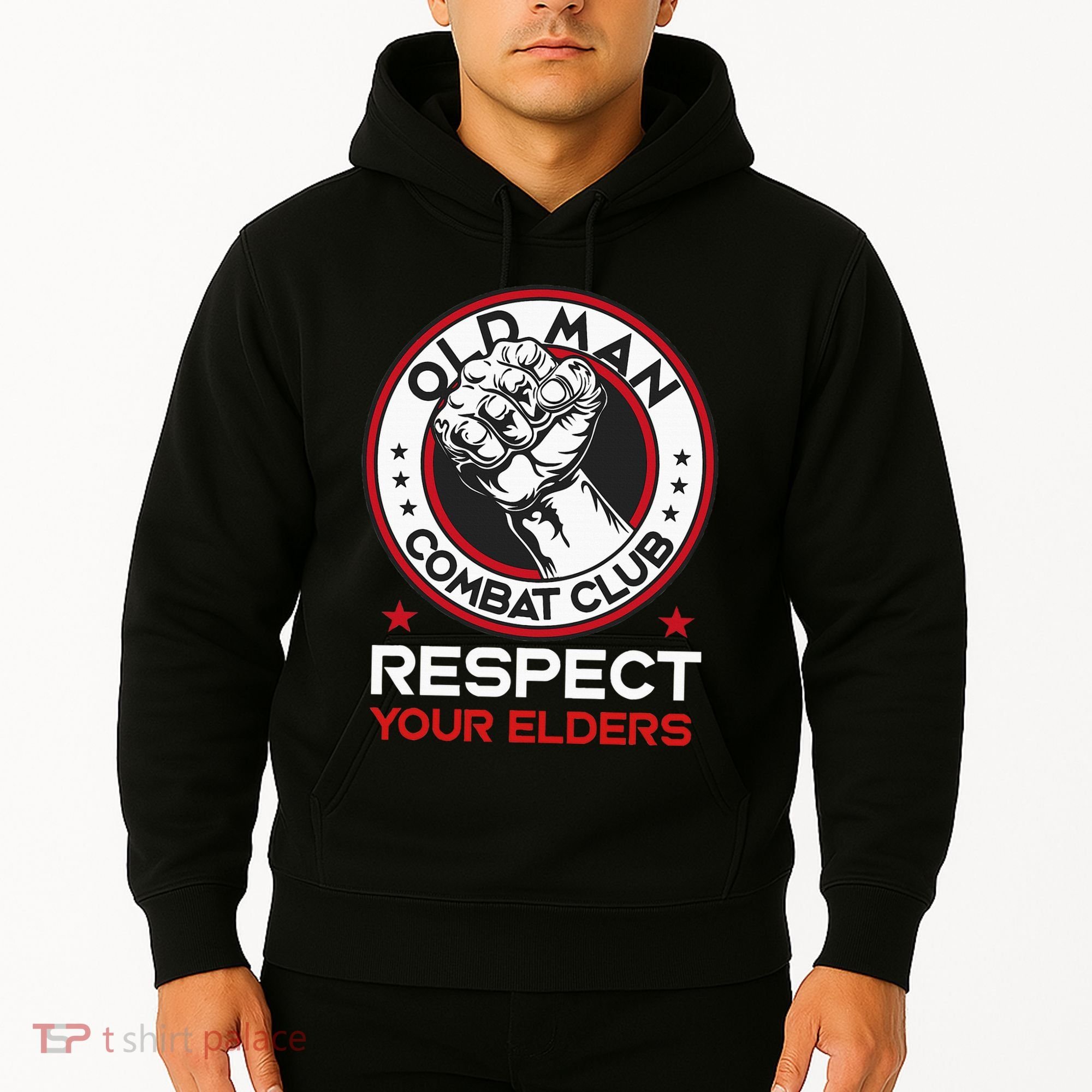 Funny Bjj Respect Your Elders Old Man Combat Club Mma Hoodie