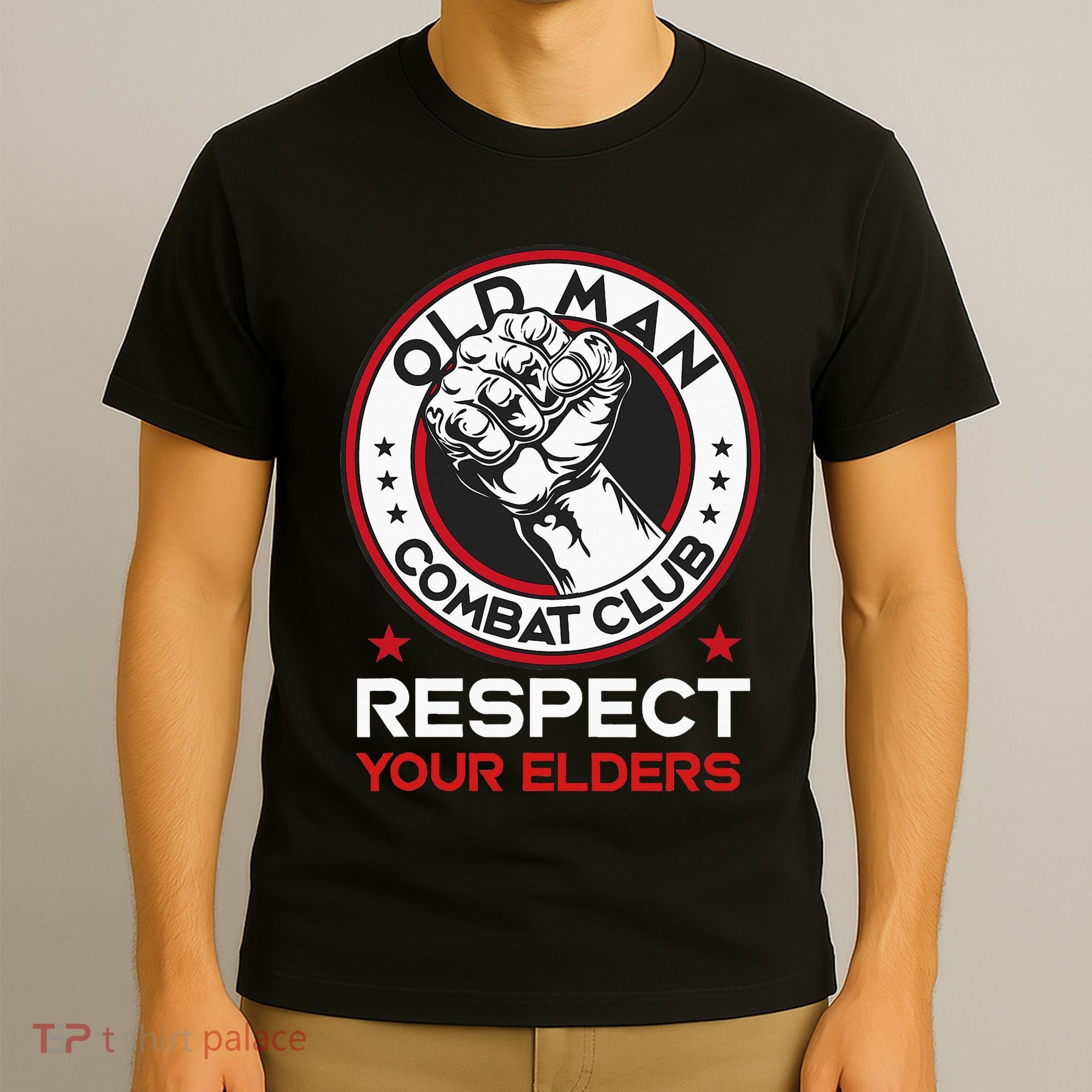 Funny Bjj Respect Your Elders Old Man Combat Club Mma T-Shirt
