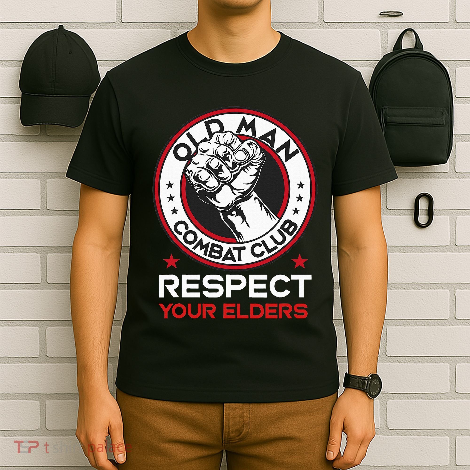 Funny Bjj Respect Your Elders Old Man Combat Club Mma T-Shirt