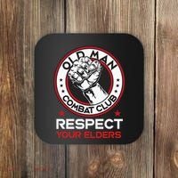 Funny Bjj Respect Your Elders Old Man Combat Club Mma Coaster thumb 0