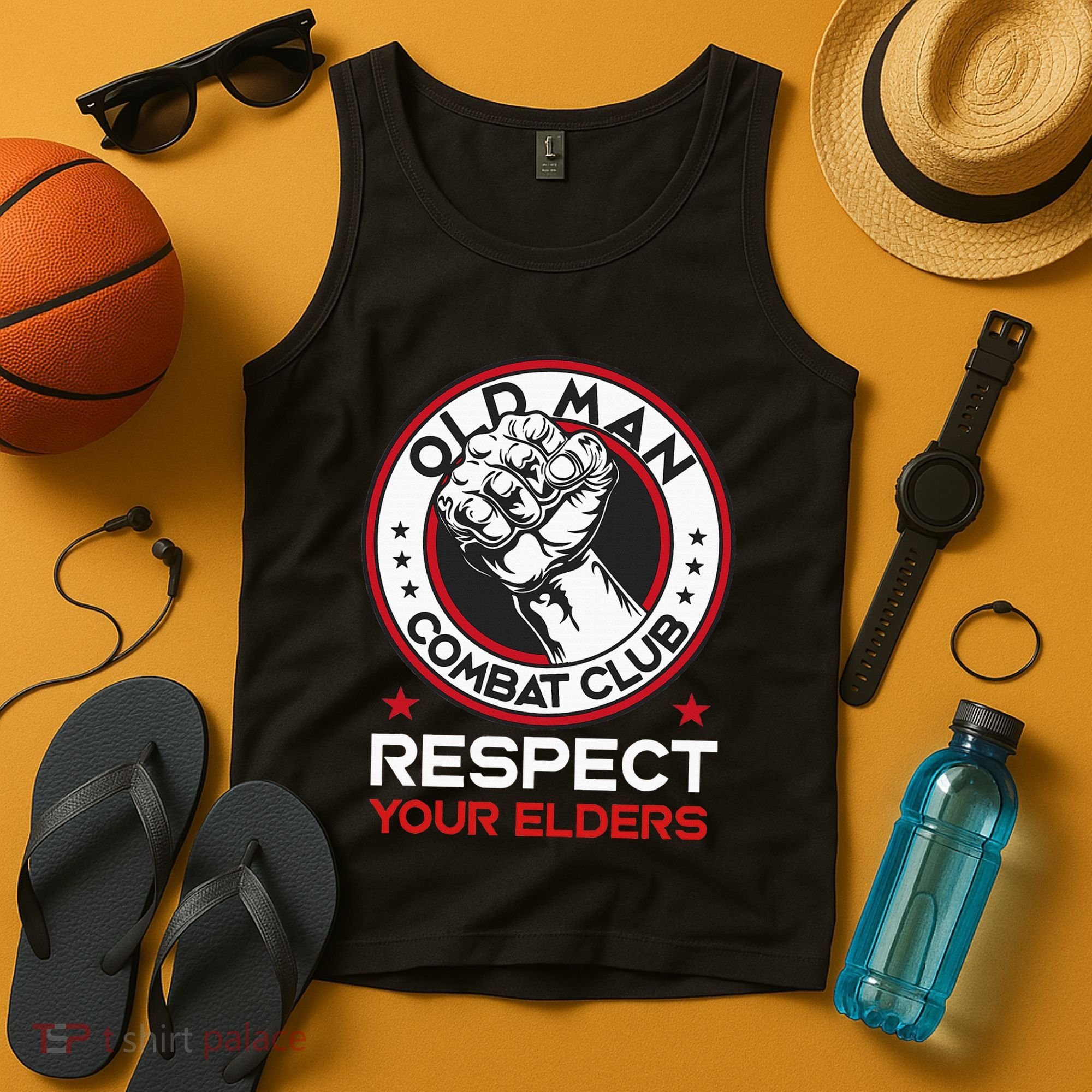Funny Bjj Respect Your Elders Old Man Combat Club Mma Tank Top