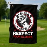 Funny Bjj Respect Your Elders Old Man Combat Club Mma Golf Towel thumb 1