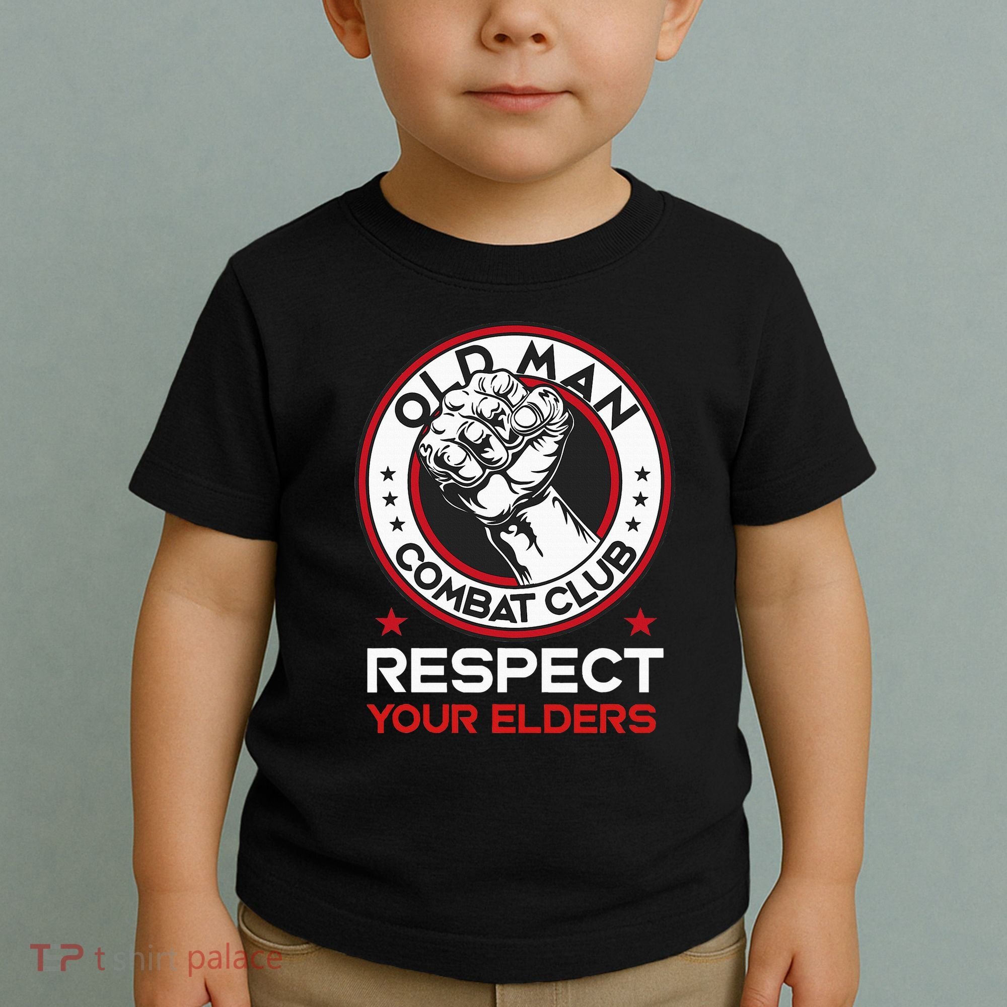Funny Bjj Respect Your Elders Old Man Combat Club Mma Toddler T-Shirt