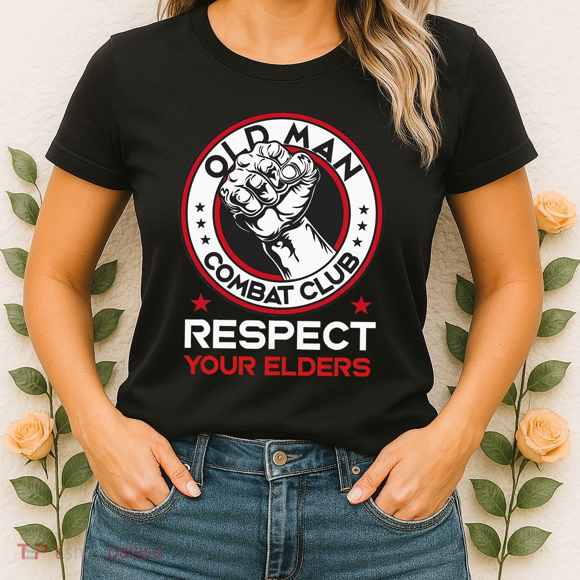 Funny Bjj Respect Your Elders Old Man Combat Club Mma Women's T-Shirt