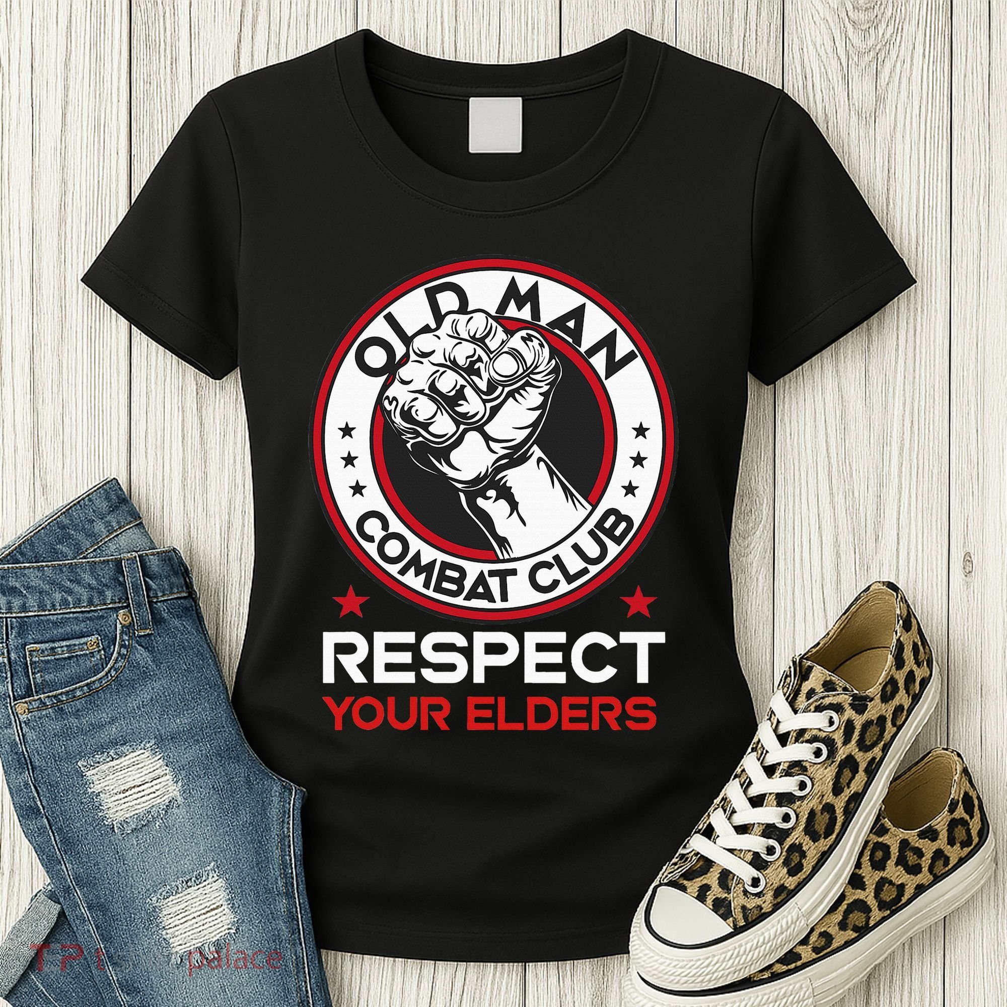 Funny Bjj Respect Your Elders Old Man Combat Club Mma Women's T-Shirt