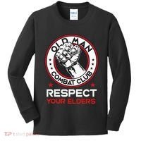 Funny Bjj Respect Your Elders Old Man Combat Club Mma Kids Long Sleeve Shirt thumb 0