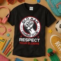 Funny Bjj Respect Your Elders Old Man Combat Club Mma Kids T-Shirt thumb 3