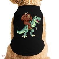 Funny Bigfoot Riding T Rex Funny Bigfoot Dinosaur Doggie Tank thumb 0