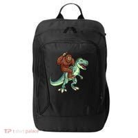 Funny Bigfoot Riding T Rex Funny Bigfoot Dinosaur City Backpack thumb 0