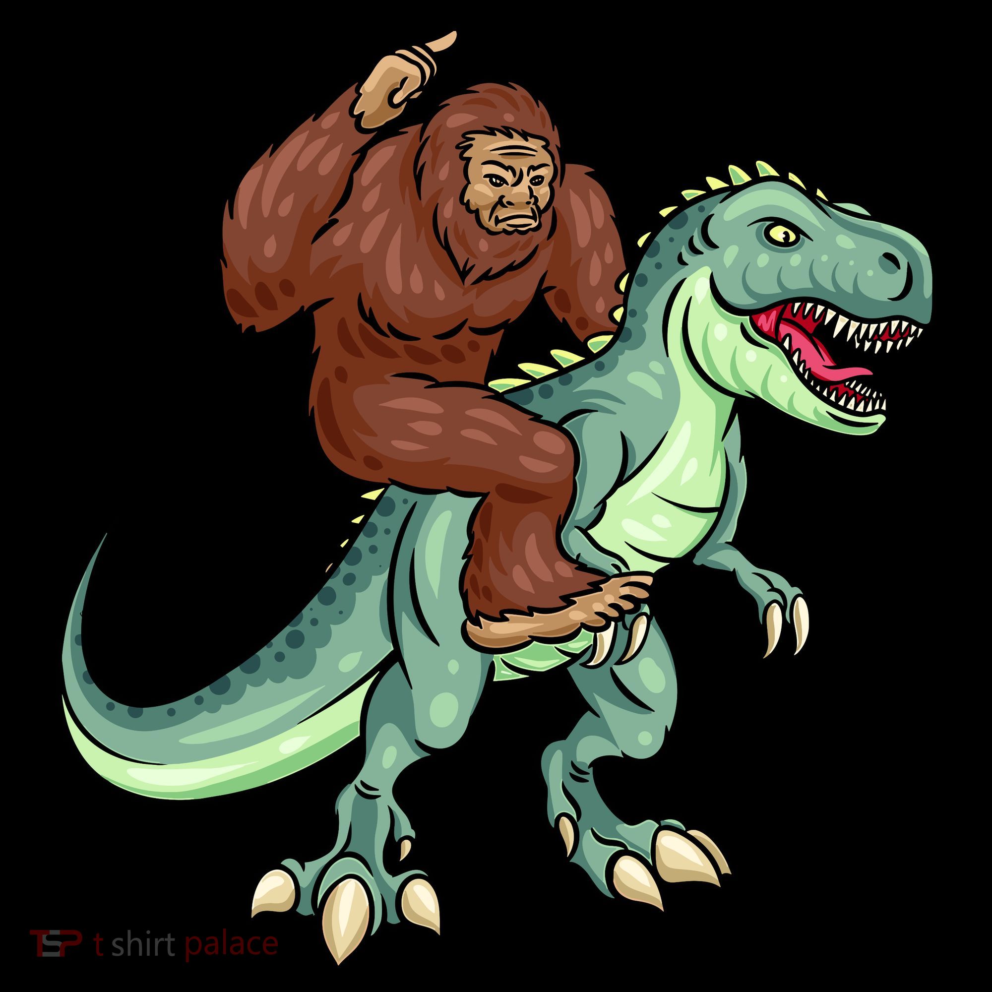 Funny Bigfoot Riding T Rex Funny Bigfoot Dinosaur Coffee Mug