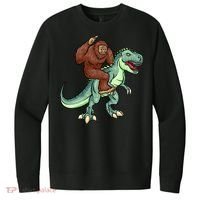 Funny Bigfoot Riding T Rex Funny Bigfoot Dinosaur V.I.T. Fleece Crew Sweatshirt thumb 0