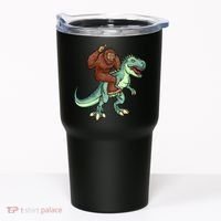 Funny Bigfoot Riding T Rex Funny Bigfoot Dinosaur Tumbler thumb 0