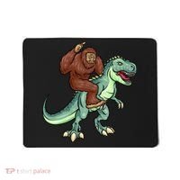 Funny Bigfoot Riding T Rex Funny Bigfoot Dinosaur Mousepad thumb 0