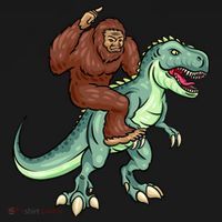 Funny Bigfoot Riding T Rex Funny Bigfoot Dinosaur Baby Bodysuit thumb 2