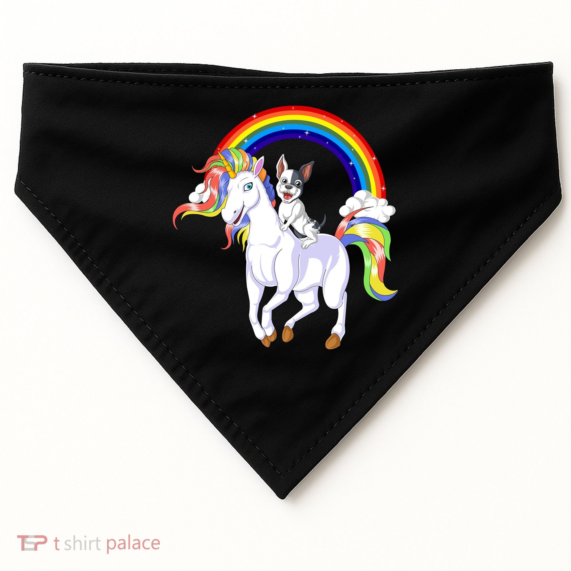 French Bulldog Riding Unicorn USA-Made Doggie Bandana