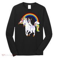 French Bulldog Riding Unicorn Long Sleeve Shirt thumb 0