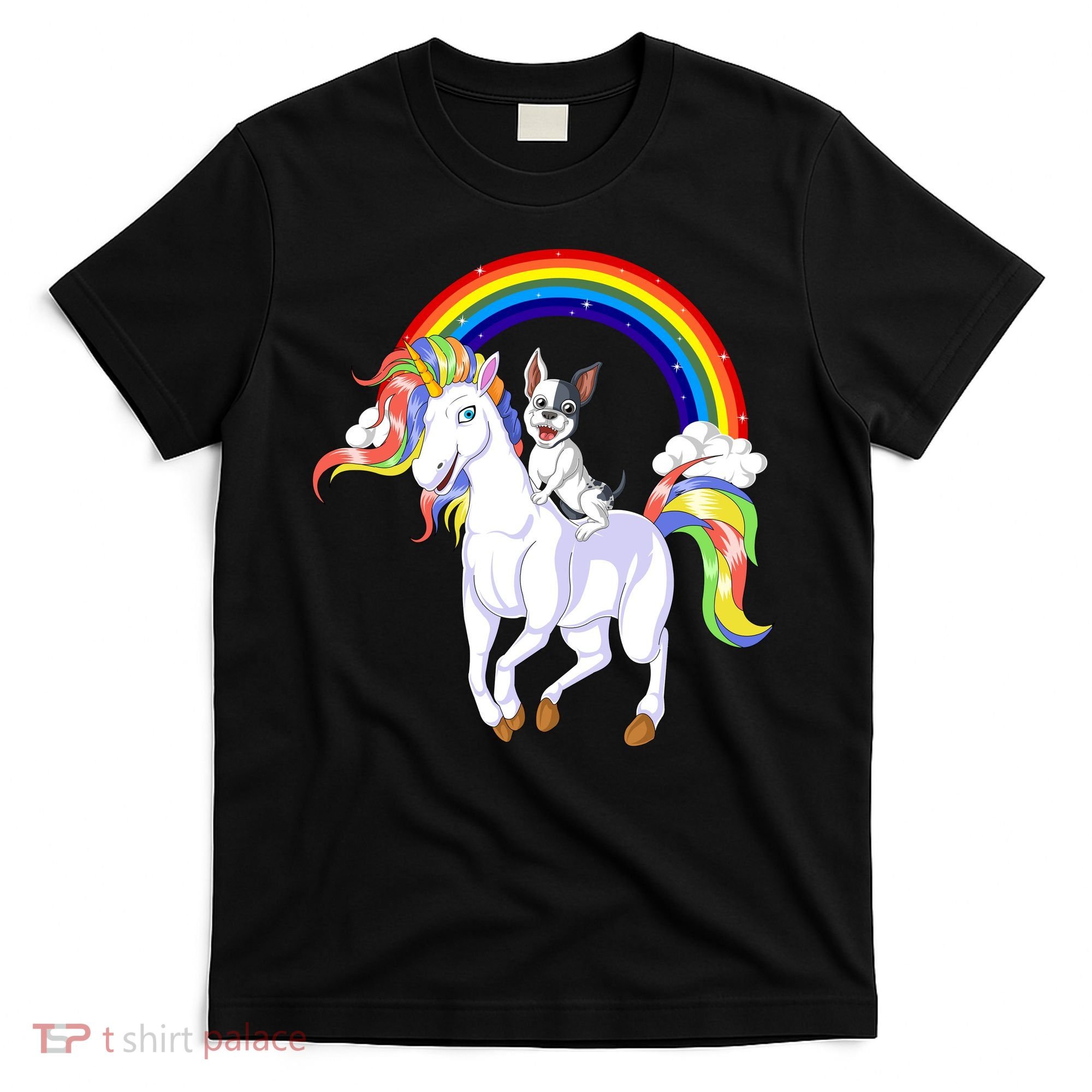 French Bulldog Riding Unicorn T-Shirt