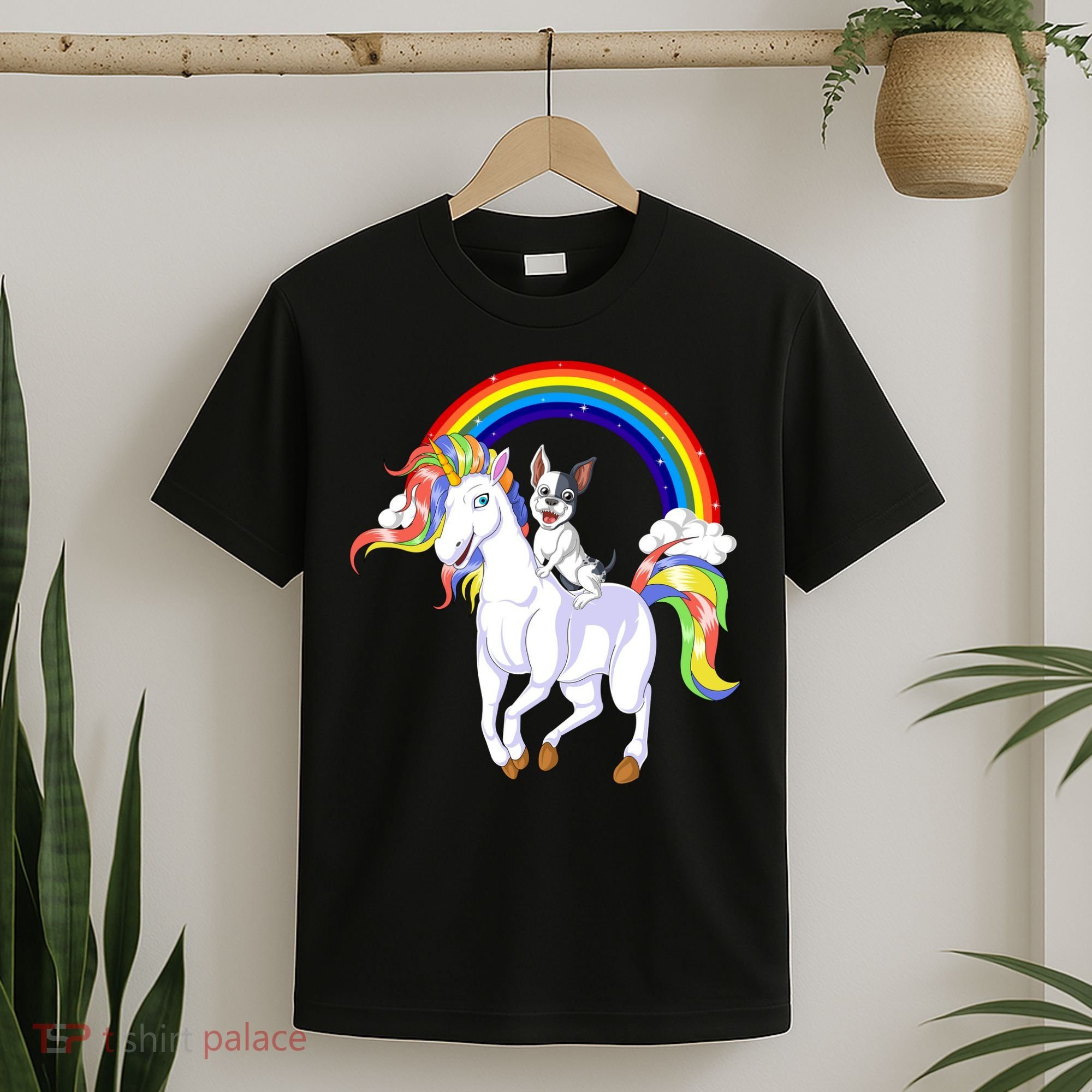 French Bulldog Riding Unicorn T-Shirt