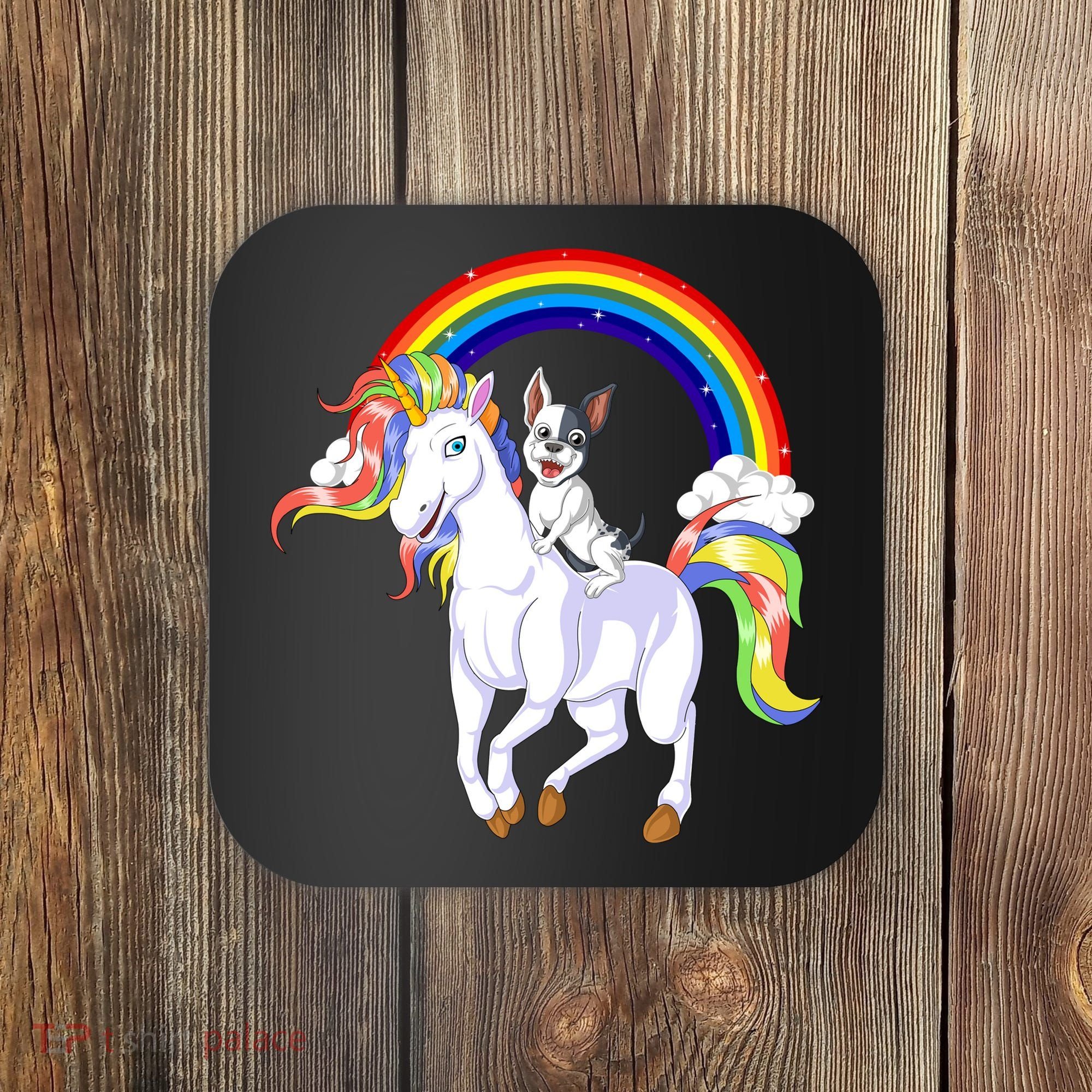 French Bulldog Riding Unicorn Coaster