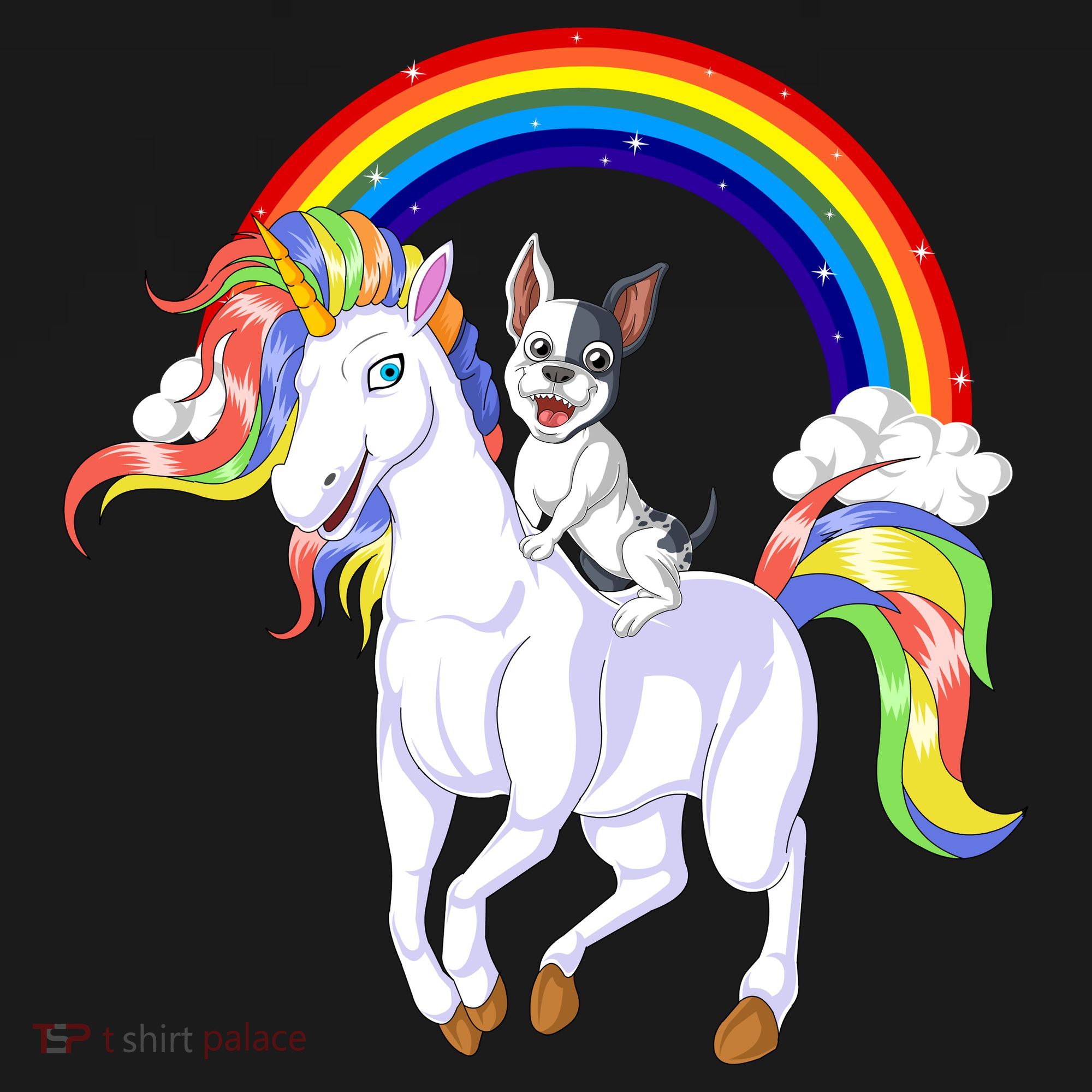 French Bulldog Riding Unicorn Women's Hoodie
