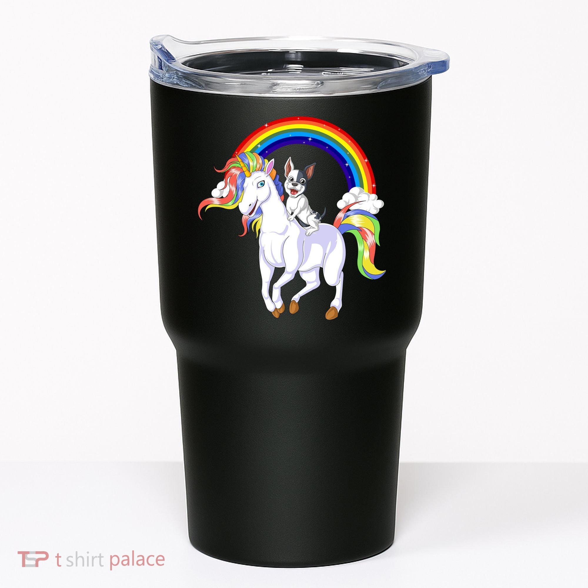 French Bulldog Riding Unicorn Tumbler