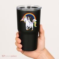French Bulldog Riding Unicorn Tumbler thumb 2