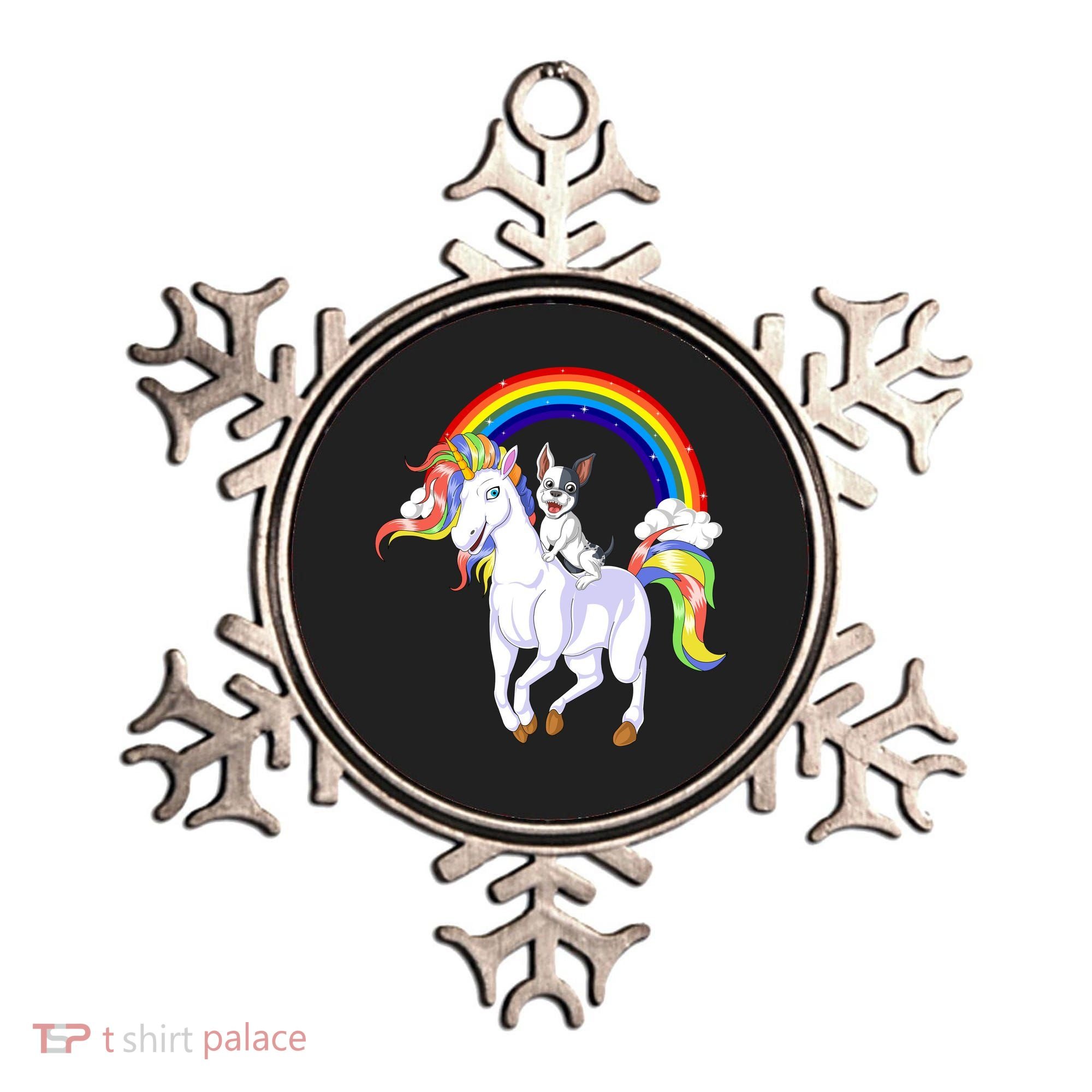 French Bulldog Riding Unicorn Ornament