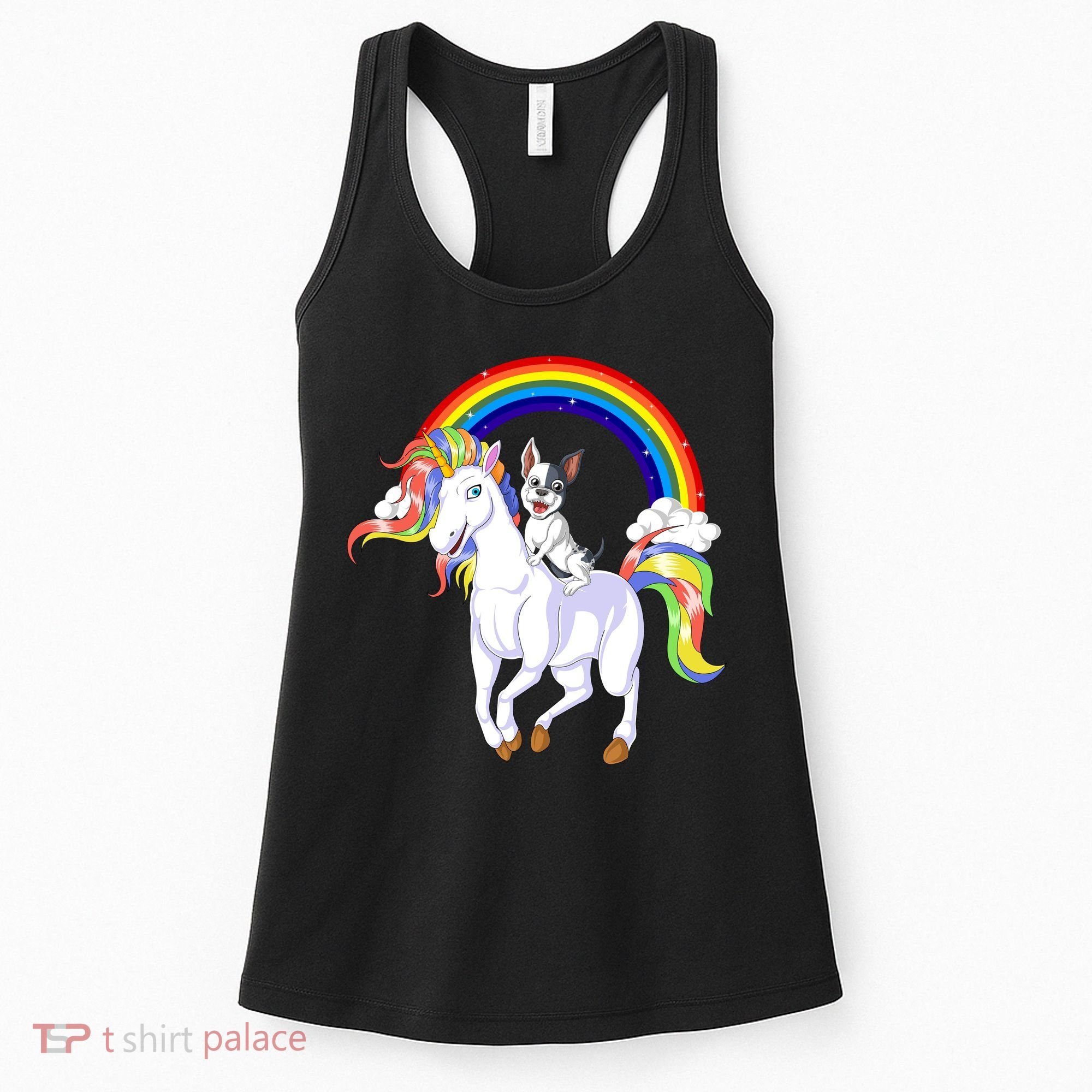 French Bulldog Riding Unicorn Women's Tank Top