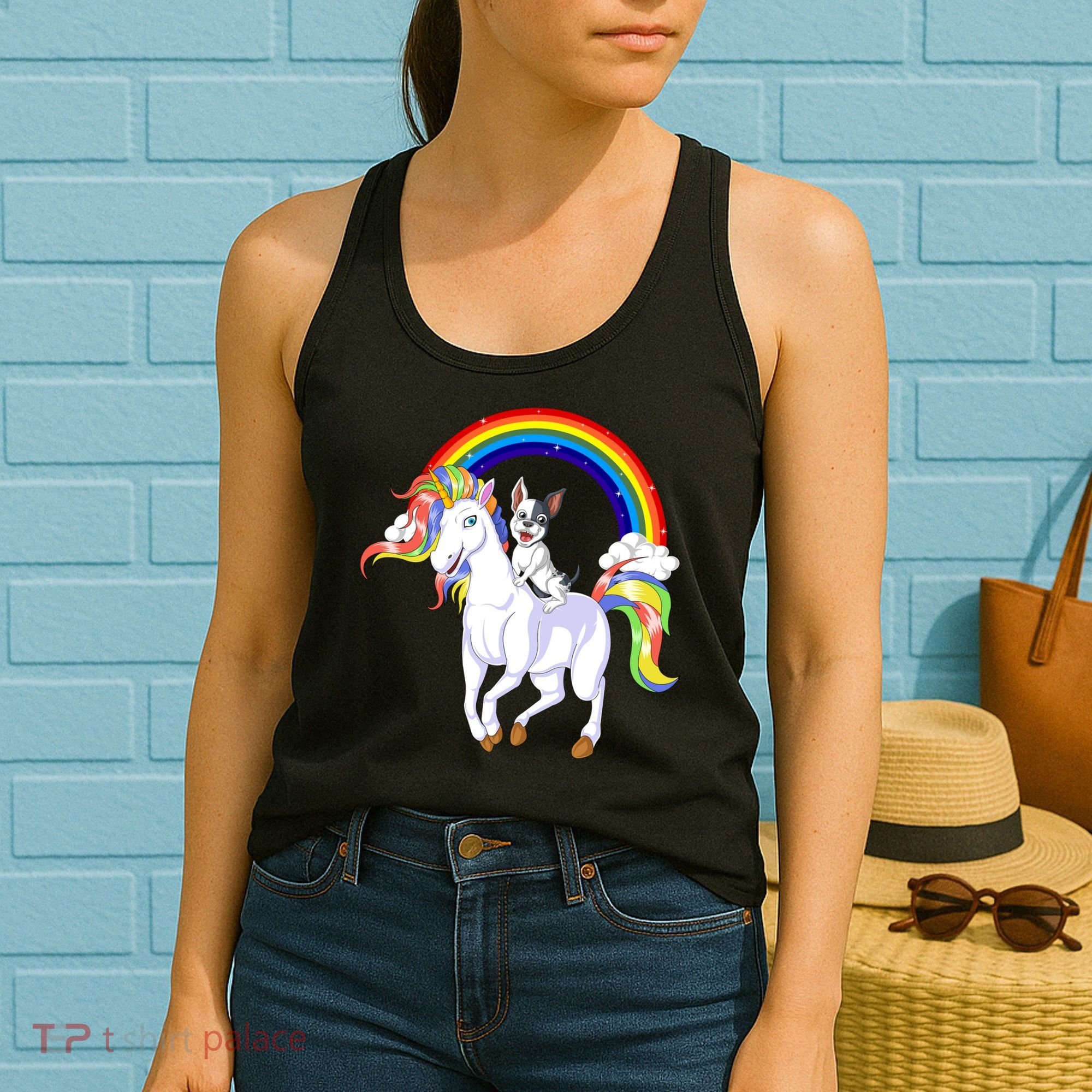 French Bulldog Riding Unicorn Women's Tank Top